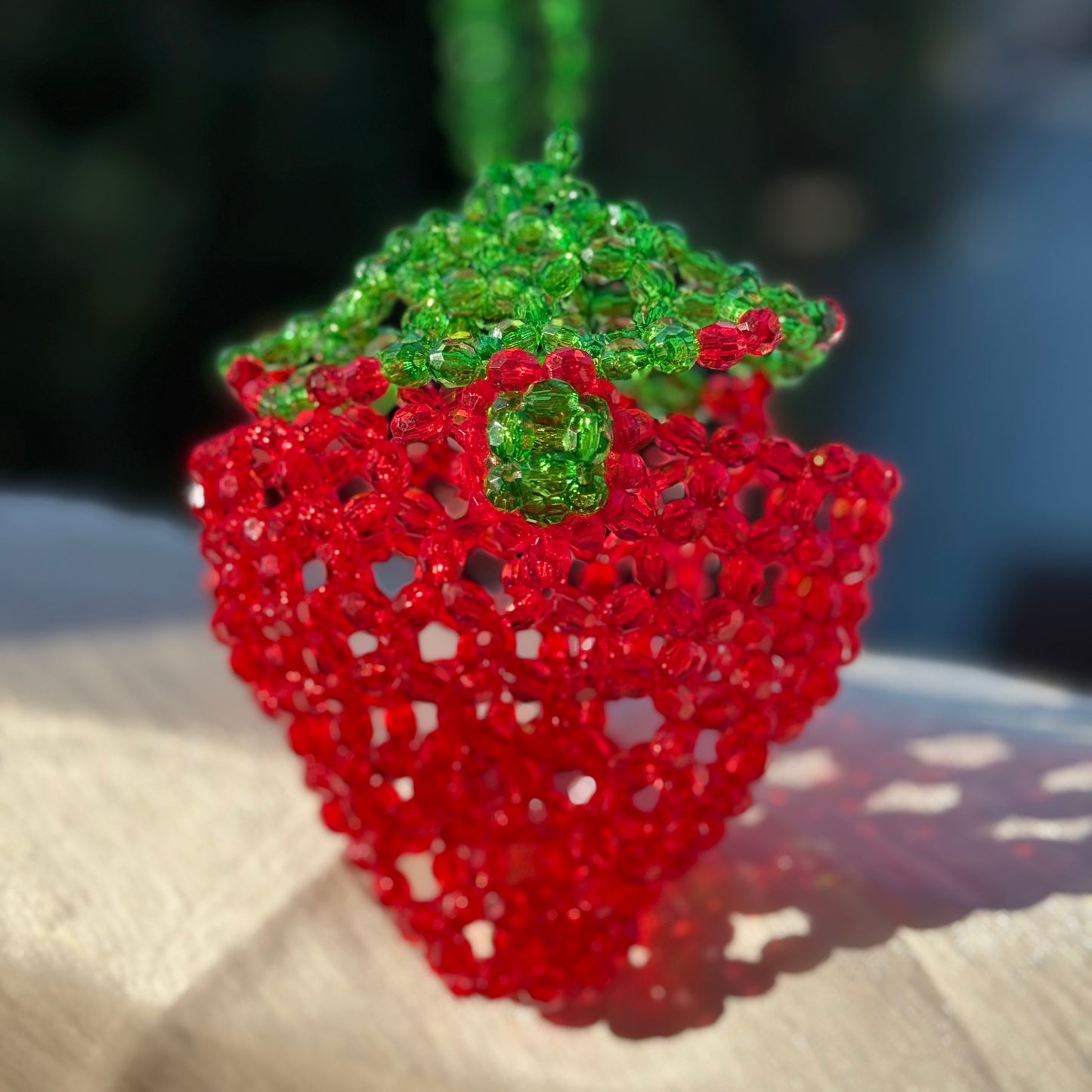 Strawberry Delight Beaded Bag